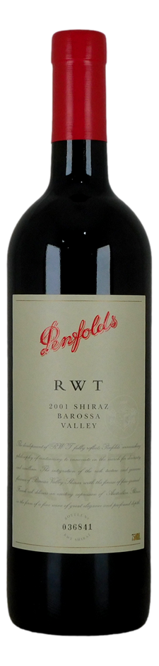 Penfolds `RWT` Shiraz 2001 (1 x 750mL) Barossa Valley, SA.