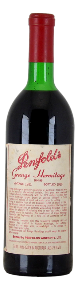 Penfolds Bin 95 Grange Hermitage 1981 (1x 750mL) SA.