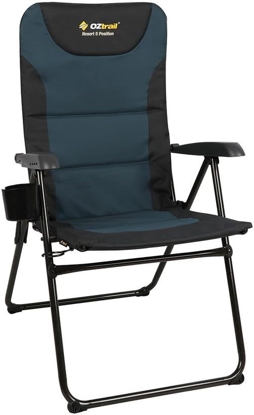 OZTRAIL Resort 5 Position Arm Chair, Navy.