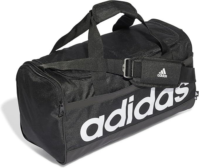 ADIDAS Performance Essentials Linear Duffel Bag, Black/White.