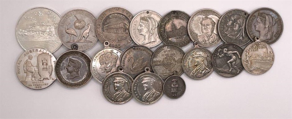 Approx. x 19, Asstd AU Commemorative Medals, C:1889-1966