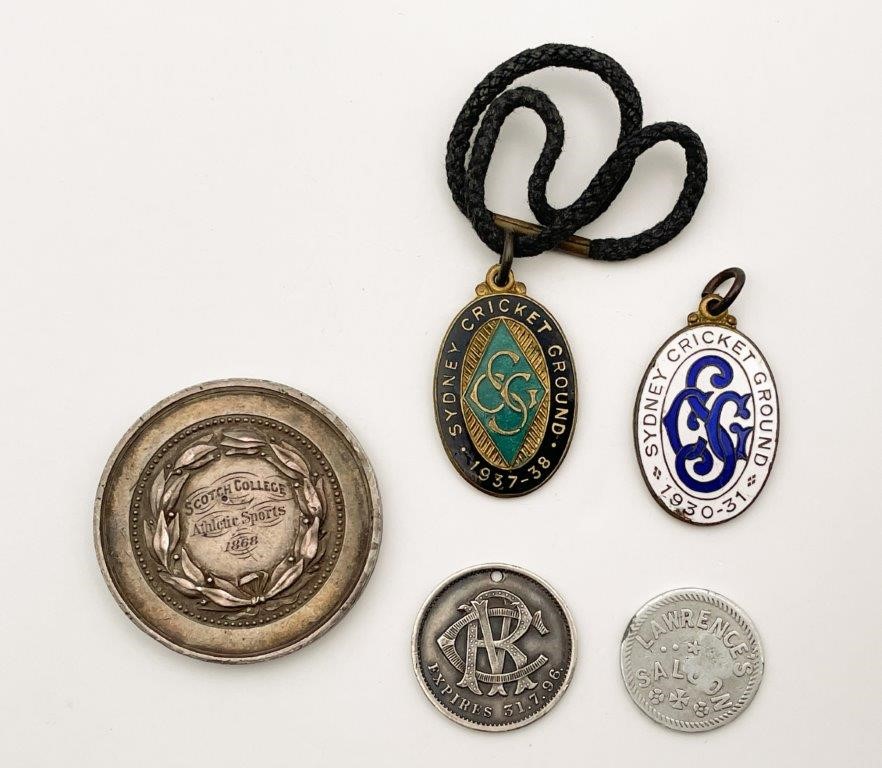 5 x Asstd AU Sport Medals - Cricket, Racing & others C:1868-1938