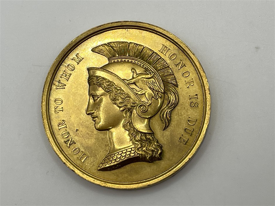 Ballarat Australian Industrial Exhibition Gilt Bronze Medal C: 1895-6
