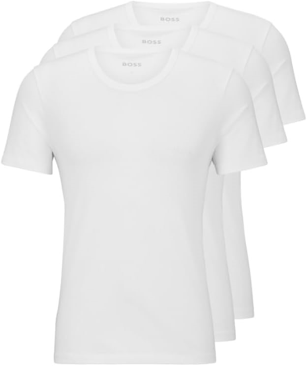 2 x BOSS Classic Crew Tees, Size XL, 100% Cotton, White. NB: minor dirt mar