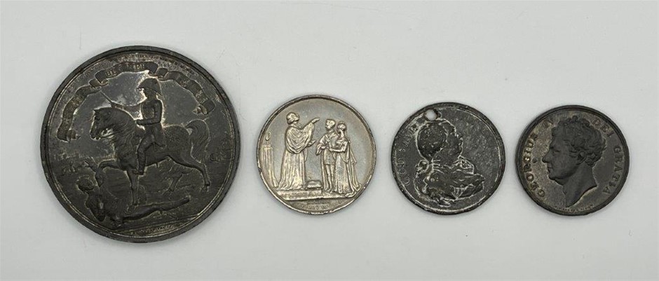 4x GB Historical Medals, George III & IV, Victoria & others C:1809-40