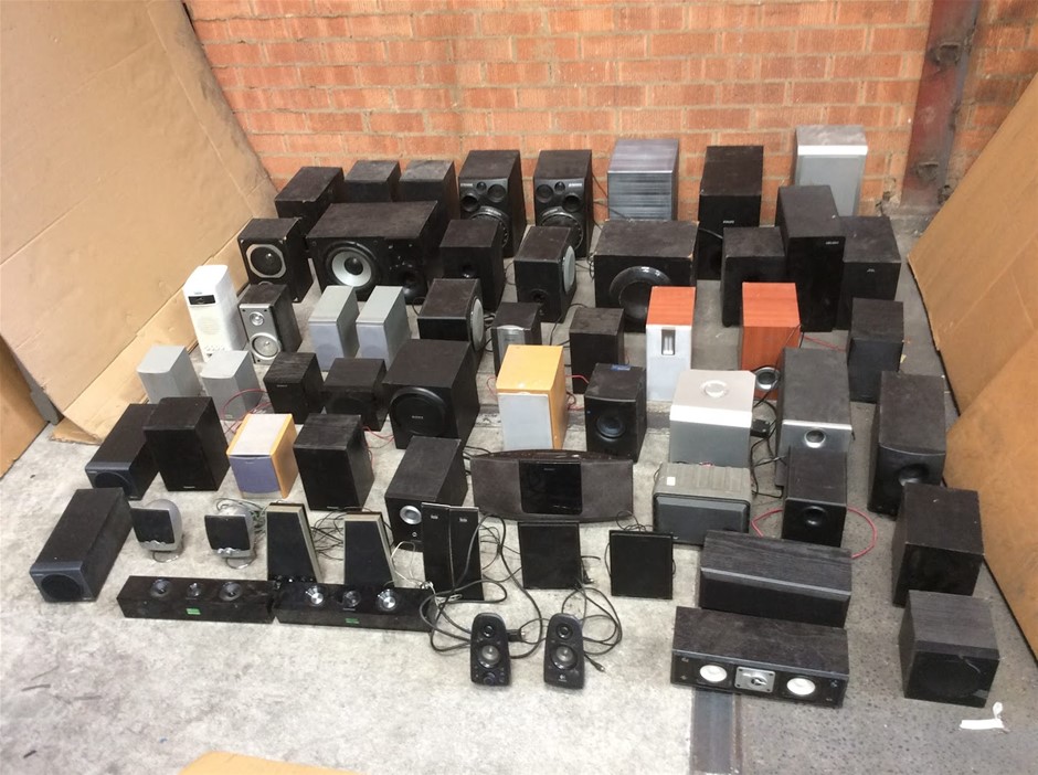 Mixed Brand Home Audio Speakers And Subwoofers Lot