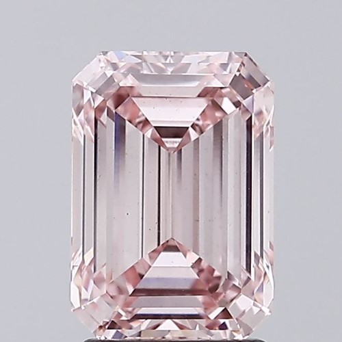 1.51 Carat Emerald Cut Diamond Fancy Intense Pink /VS1