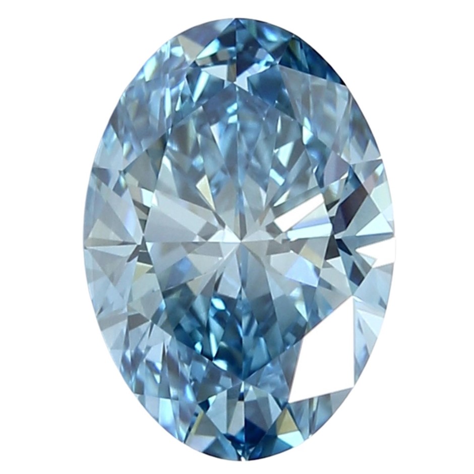 2.39 Carat Oval Cut Diamond Fancy Vivid Blue /VS1