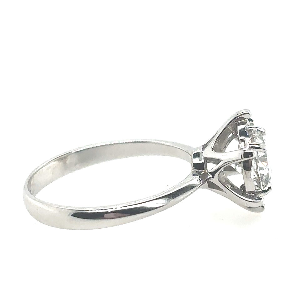 1.04ct Round Dia. H/P1 With CGL Cert. Ring 18K White Gold