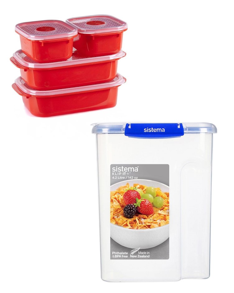 KITCHEN BUNDLE: Sistema KLIP IT PLUS Cereal Storage Container | Airtight 4.