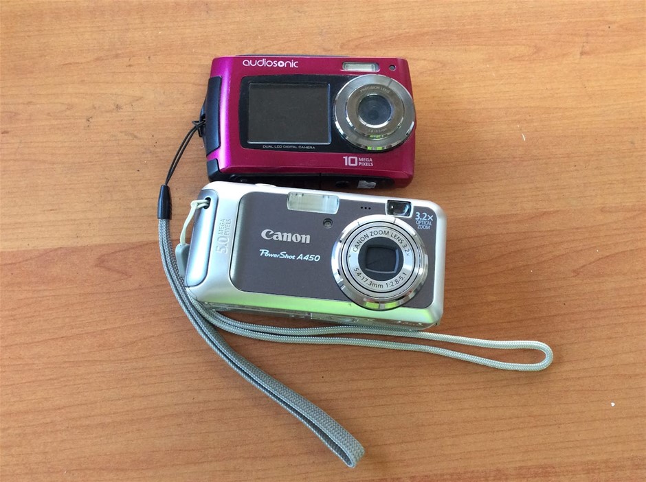 Canon PowerShot A450 Digital Camera + Audiosonic Dual LCD Digital Camera