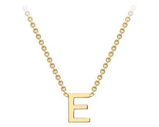 #1 9K YELLOW GOLD INITIAL 'E' NECKLACE 38+5cm