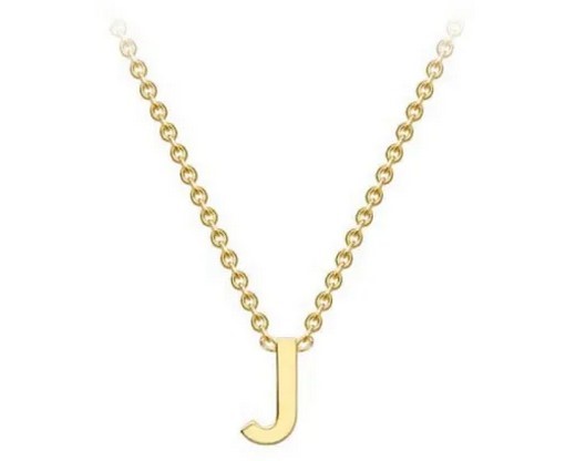 #1 9K YELLOW GOLD INITIAL 'J' NECKLACE 38+5cm