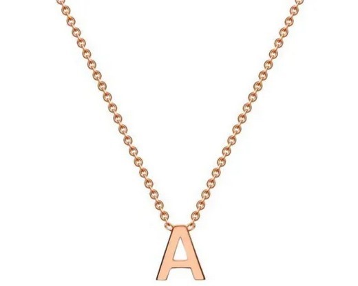 #1A 9K ROSE GOLD INITIAL 'A' NECKLACE 38+5cm