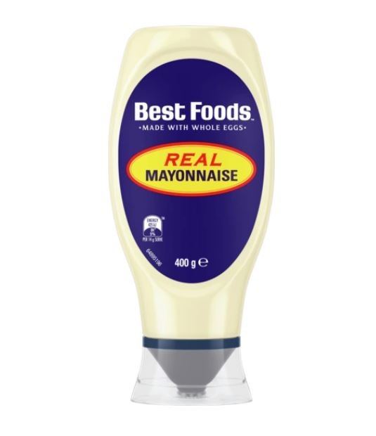 6 x BEST FOODS Real Mayonnaise, 400g. NB: Best before 31/05/2026, slightly