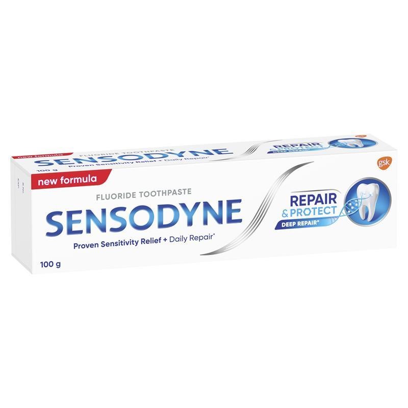 7 x SENSODYNE Repair & Protect Fluoride Toothpaste 100g. N.B: Damaged box p