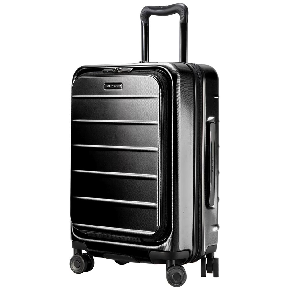 RICARDO Beverly Hills Hard Shell Spinner Carry On, Black, 55cm. NB: No box,