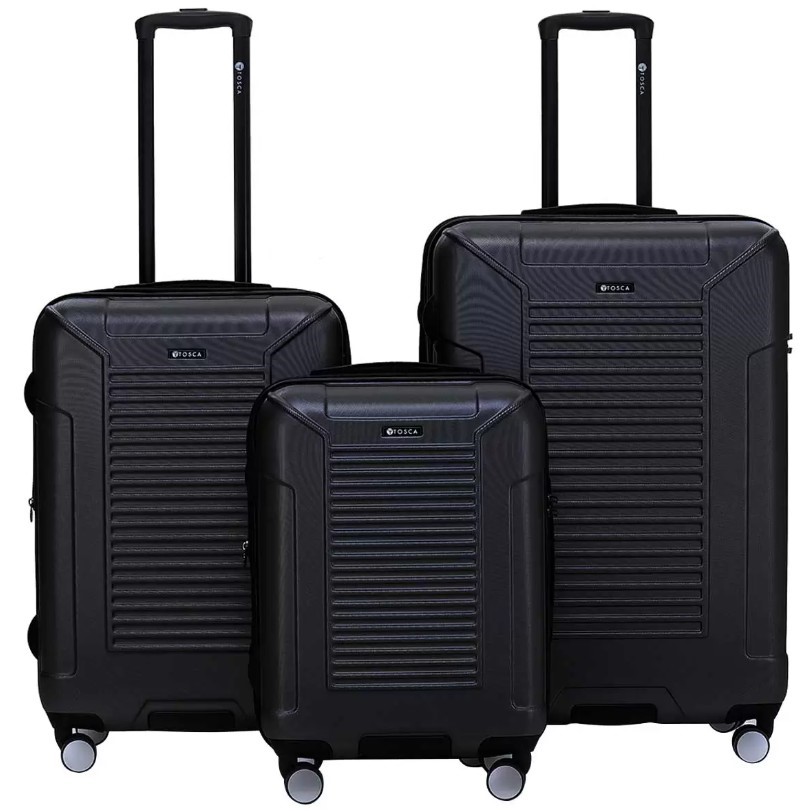 TOSCA Matrix Range 3 Piece Luggage Set, Carry On: 55cm, Medium: 64cm, Large