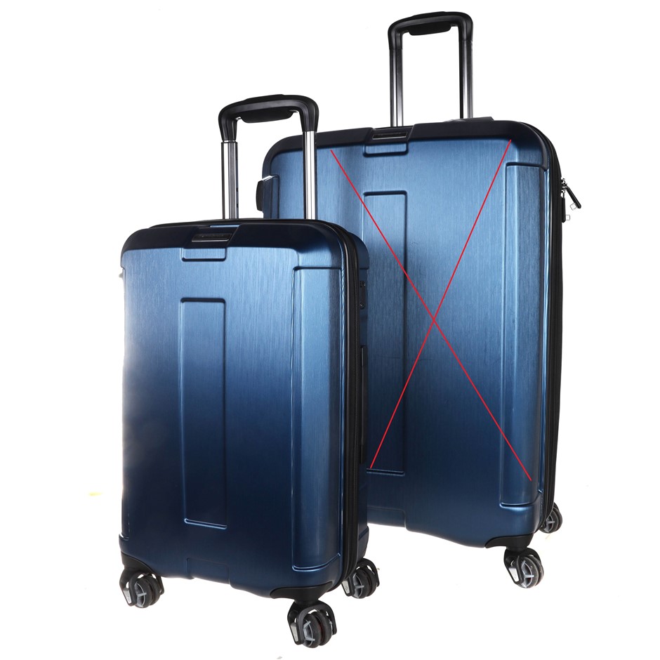 SAMSONITE Hard Side Spinner Carry On Luggage, Blue. NB: Well used, not in