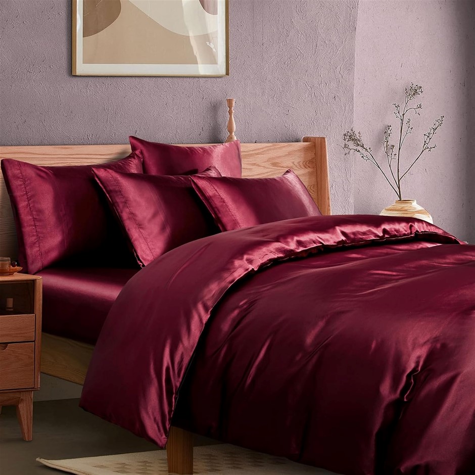 MANYSHOFU 6Pcs Duvet Cover Set. Size: Queen Bed. Cooling & Silky Comforter
