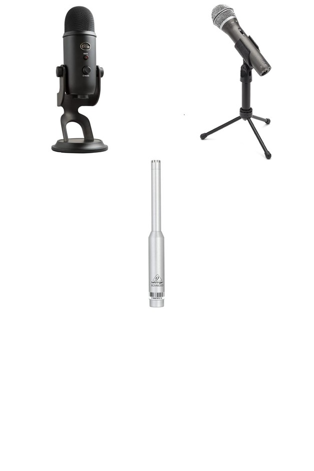3 × Assorted Microphones. Incl: 1 × Samson Q2U Handheld Dynamic USB/XLR Mic