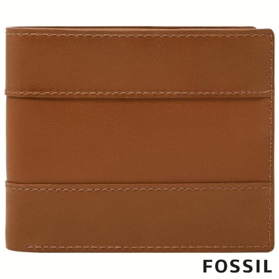 FOSSIL Men's Brown Leather Everett Wallet, Medium