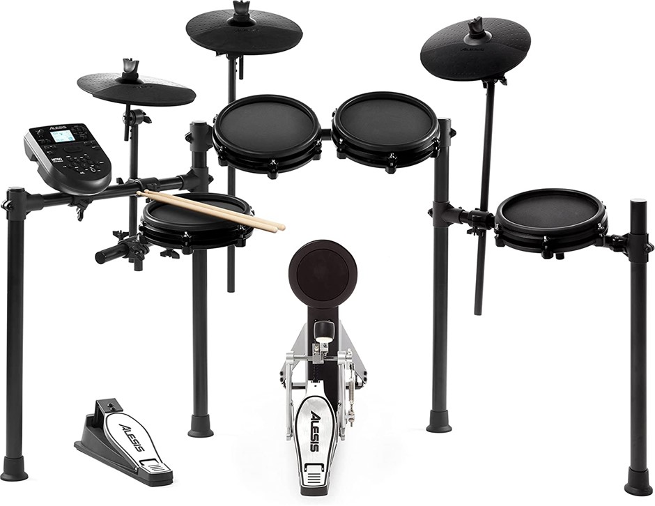 ALESIS Drums Nitro Mesh Kit, 8-Piece All-Mesh Electronic Drum Kit with Alum
