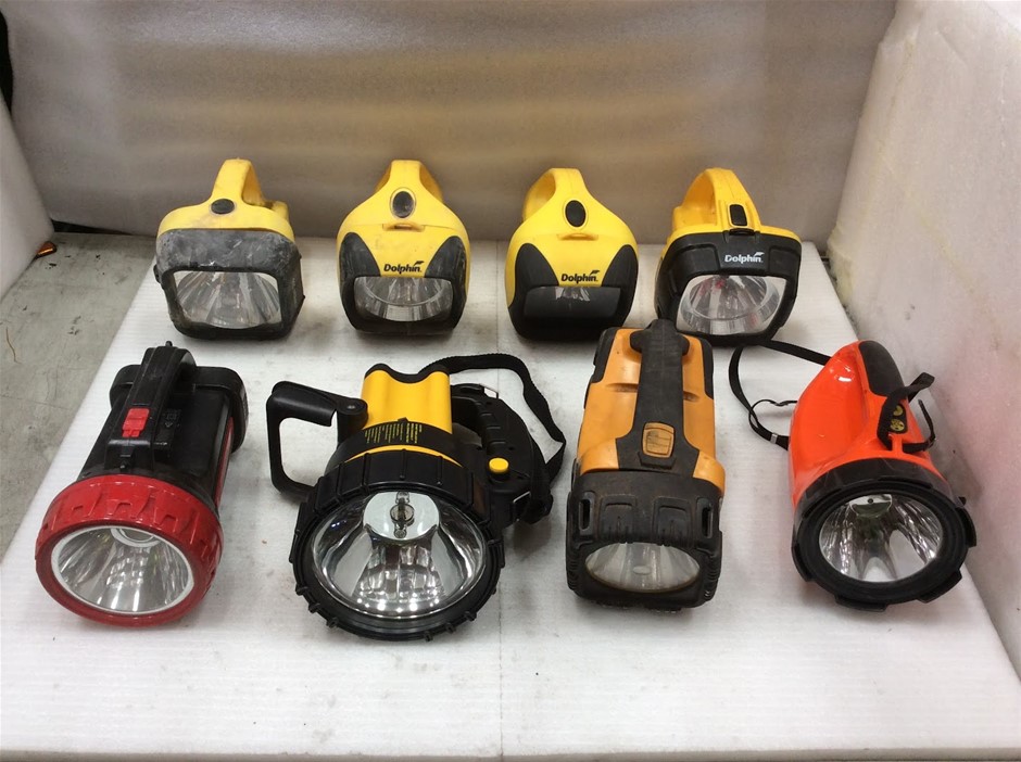 Mixed Brand Rechargeable Spotlight Torches (Lot of 8)