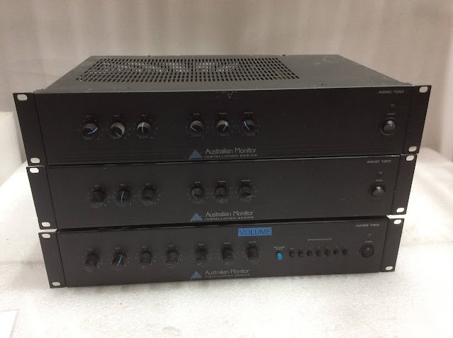 Australian Monitor AMC 120&AMIS 120 Mixer Amplifier (Lot of 3)