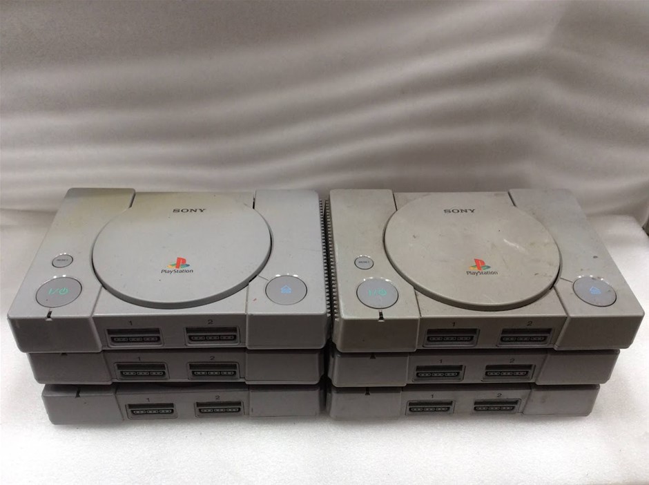 Sony PlayStation SCPH-7502 and SCPH-9002 Game Consoles (Lot of 6)