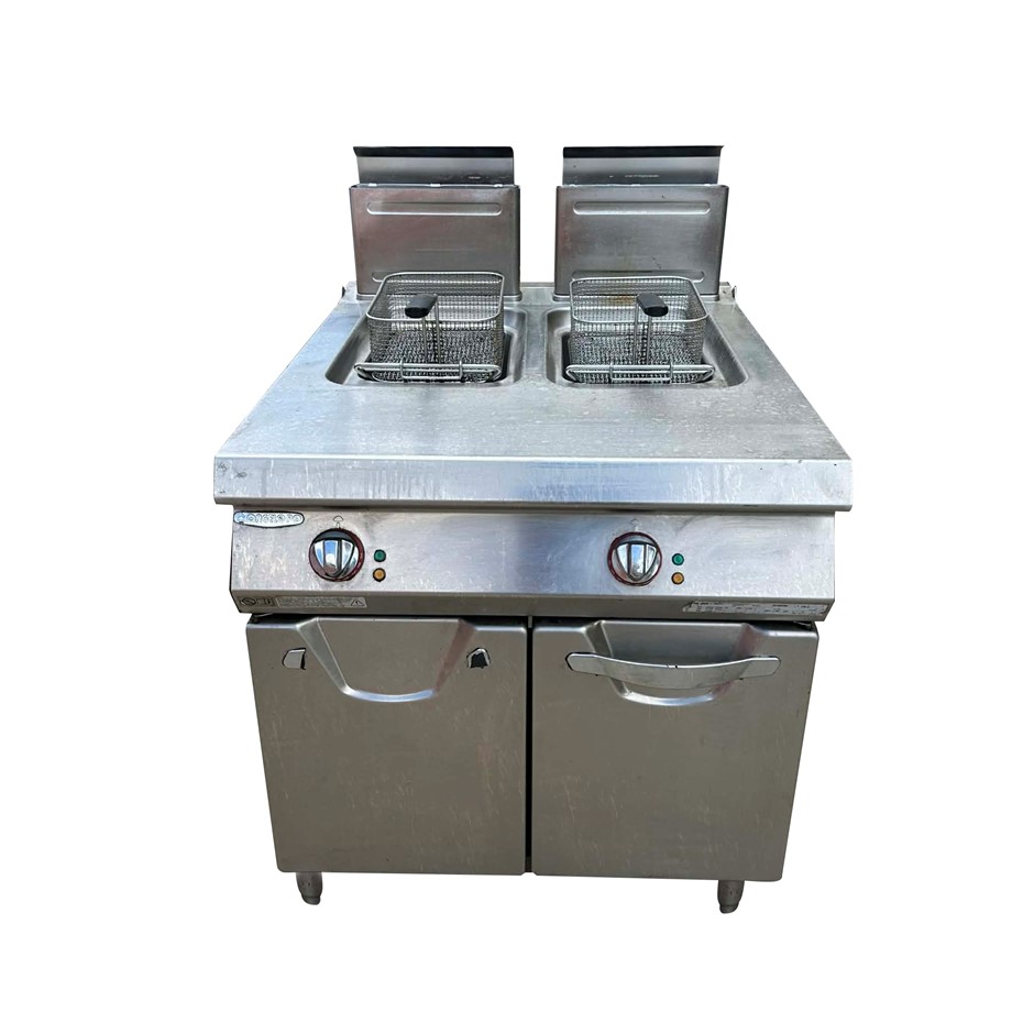 ANGELO PO STAINLESS STEEL SPLIT PAN GAS DEEP FRYER