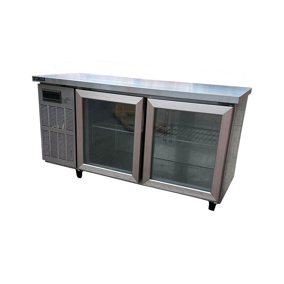 2 DOOR UNDER BAR GLASS FRIDGE