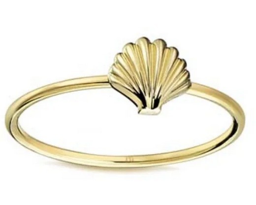 9K Yellow Gold CLAM SHELL RING