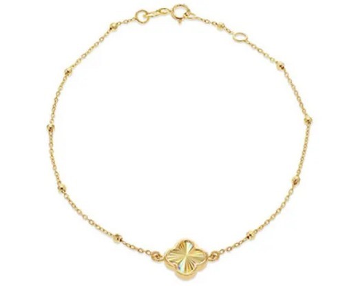 9K Yellow Gold RAINBOW PETAL Bracelet 17.8-19cm