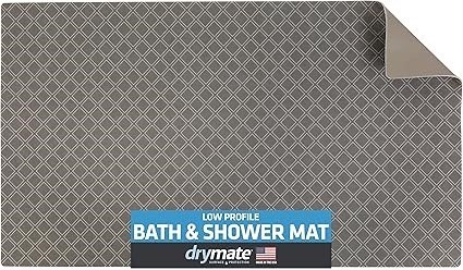 DRYMATE Low-Profile Bath & Shower Mat, (Ultra-Thin) Fits Under Doors -Absor