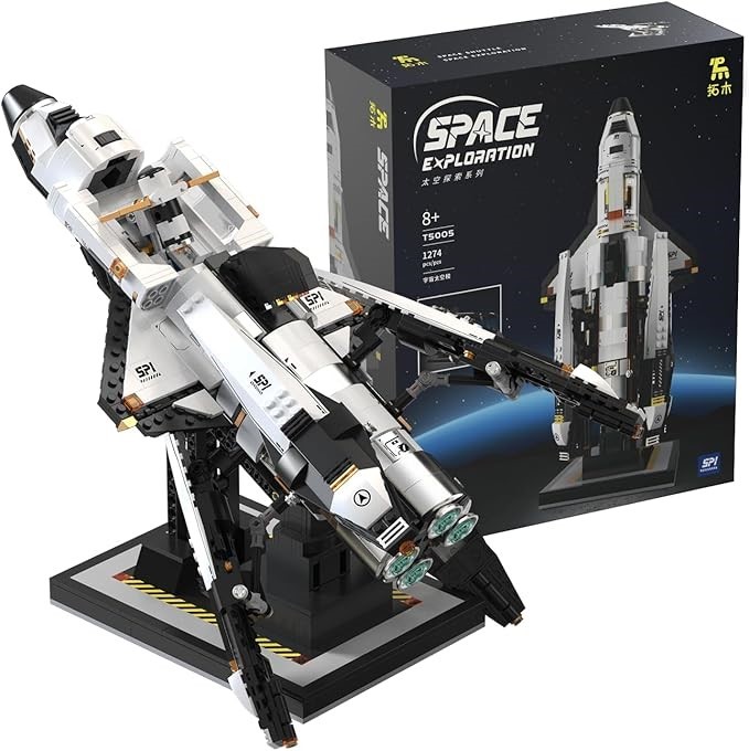 SPACE SHUTTLE Building Block Set, 1298 PCS Spacecraft Model Kit with Satell