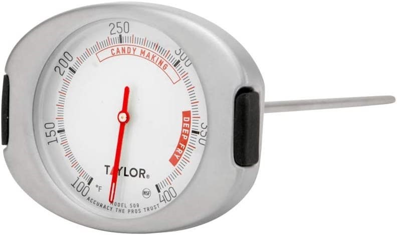 TAYLOR Pro Series Deep Fry Thermometer, Silver/Black/White, 82020.