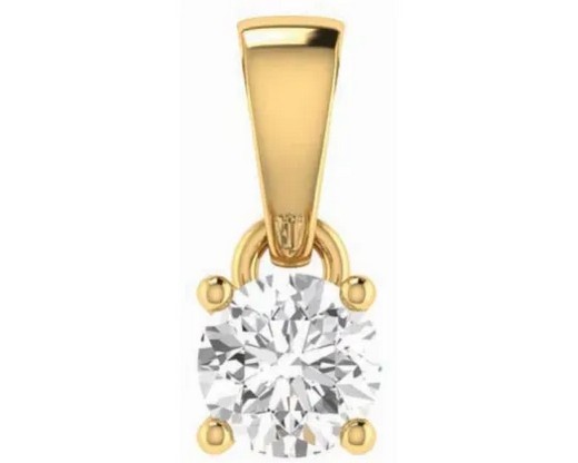18K Yellow Gold 0.25CT GH I1 DIAMOND 4 CLAW PENDANT
