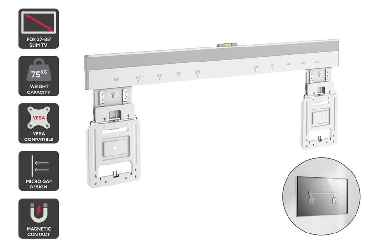 Kogan Ultra Slim Micro-Gap Fixed TV Wall Mount for 37" - 85" TVs (White)