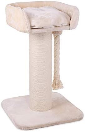 KAZOO High Bed Scratch Post with Rope, Cream.