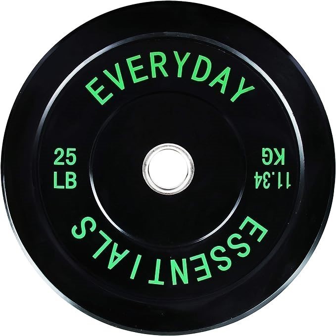 EVERYDAY ESSENTIALS Olympic Bumper Plate Weight Plate w Steel Hub, Single,