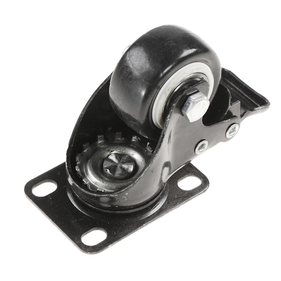 8 x Swivel Castor Wheels 40mm Polyurethane Wheels c/w Brakes.