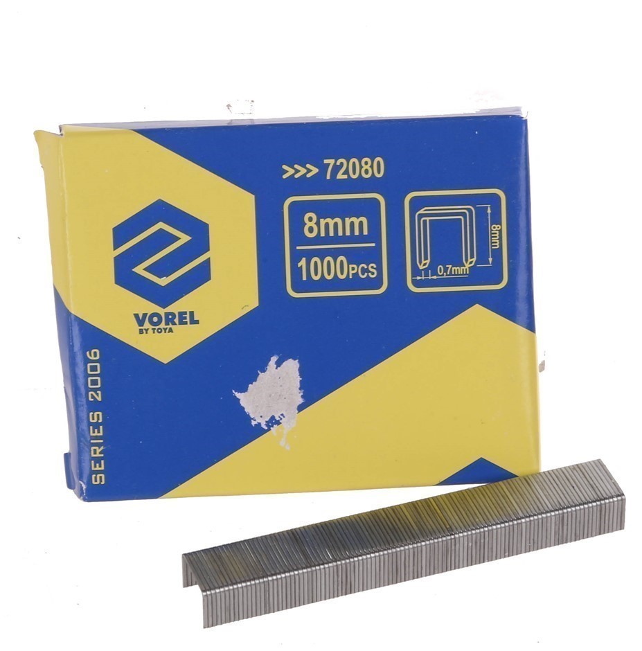 20 Packs of 1000 x VOREL Staples 8mm.