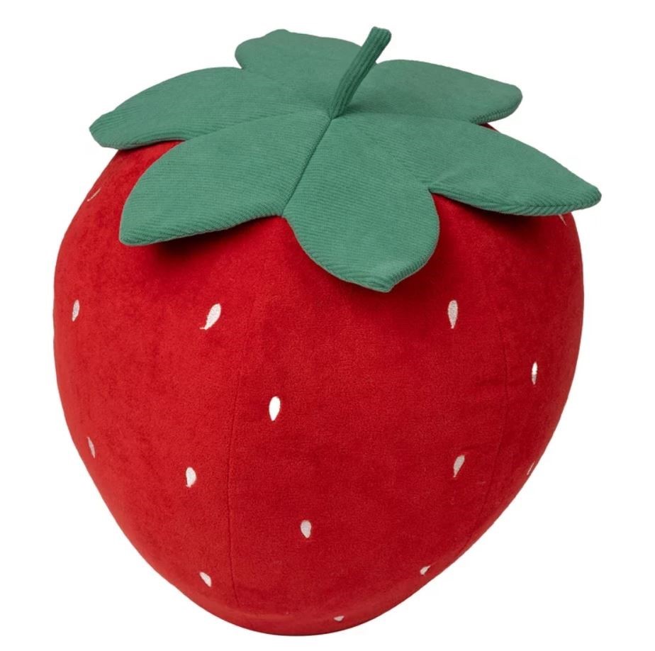 BRENTWOOD ORIGINALS Fruit Shape Pillow Plush, Strawberry.