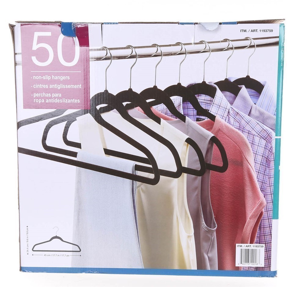 SIGNATURE 50pk Non-Slip Velvet Hangers. N.B: Not in original packaging & ap