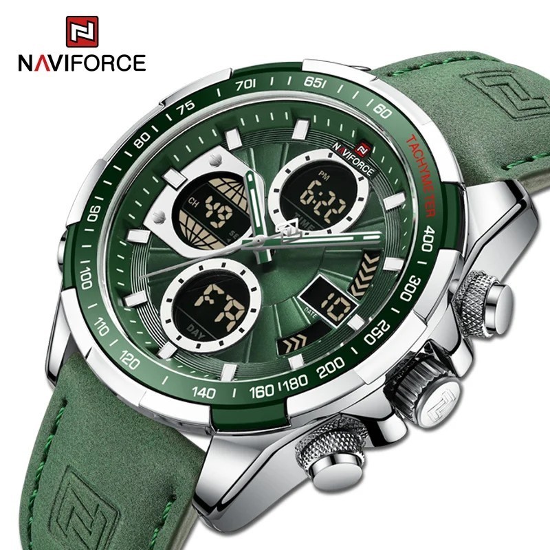 NEW Green NAVIFORCE Sports Chrono Watch