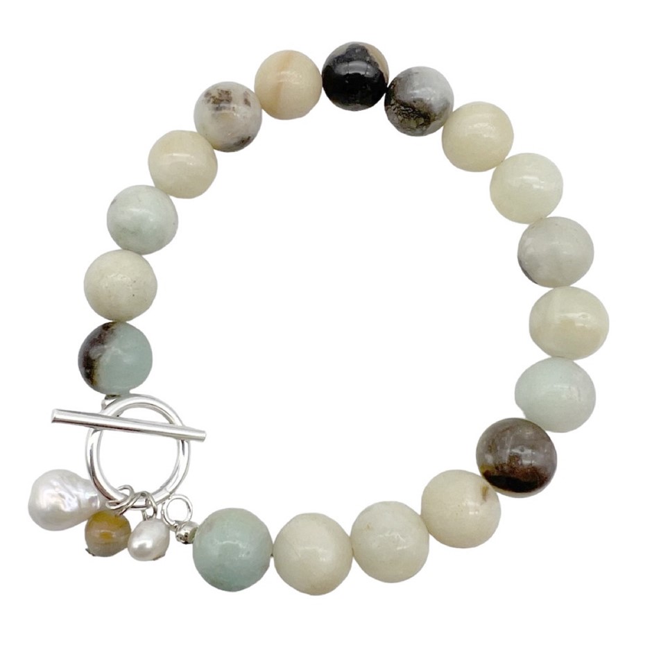 10mm Amazonite with 'O' Toggle Gemstone Bracelet