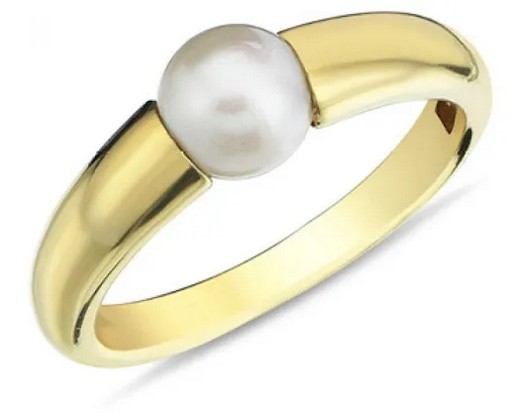9K Yellow Gold FW PEARL RING