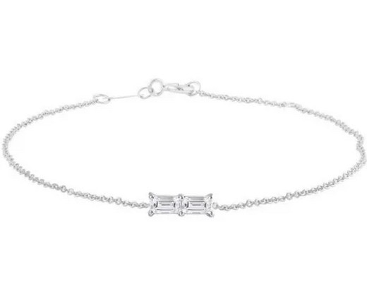 9K WHITE GOLD 0.06CT HI I1 DIAMOND Bracelet 17+2cm