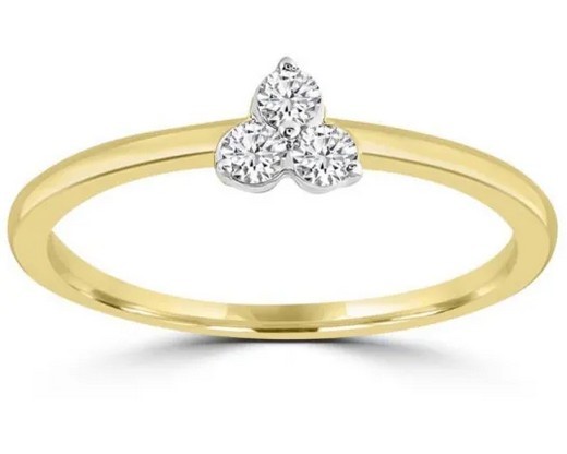 9K Yellow GOLD 0.15CT HI I1 DIAMOND RING